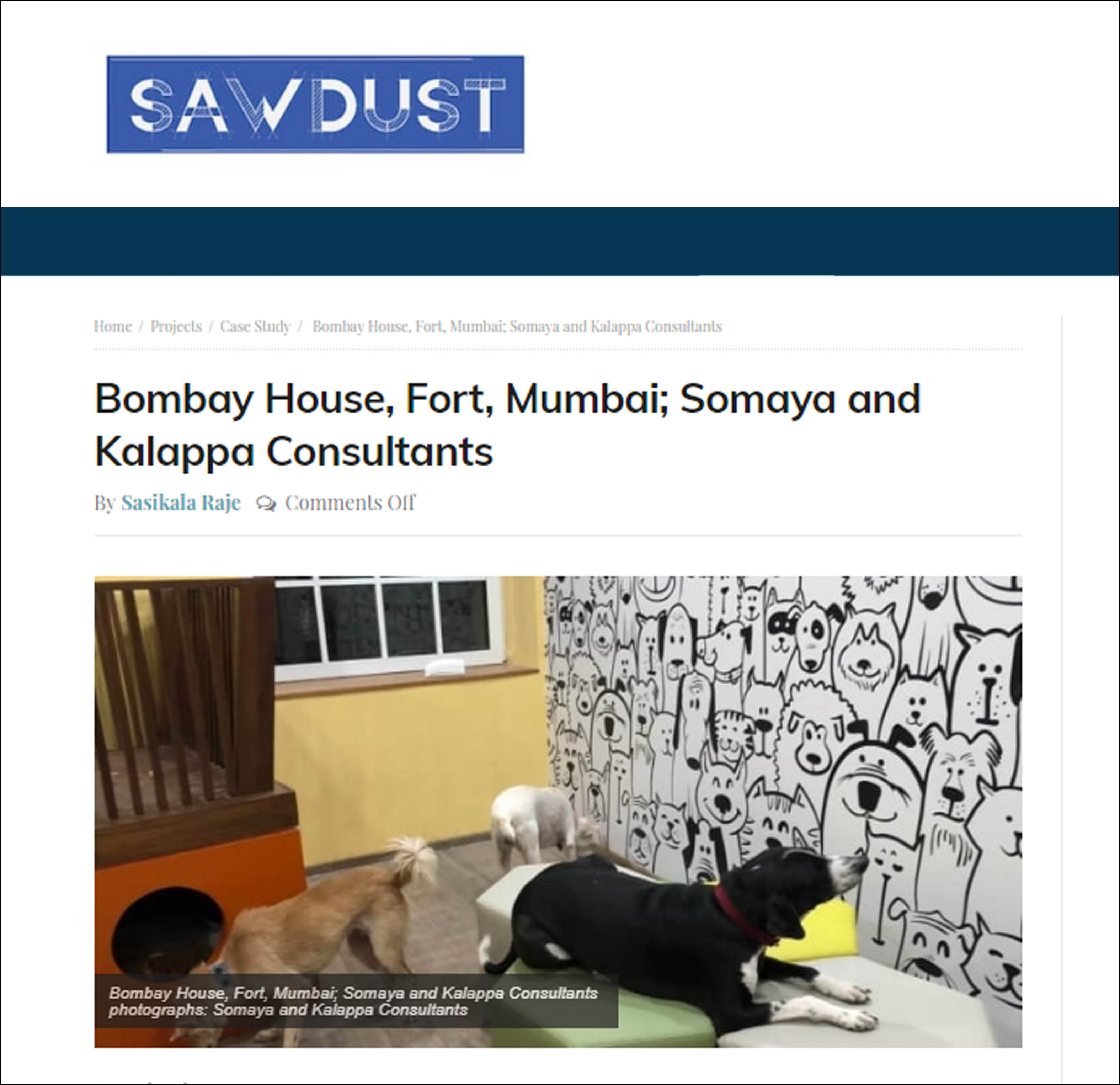 Bombay House, Fort, Mumbai; Somaya and Kalappa Consultants, Sawdust - on 29 July 2018